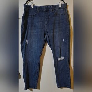 Judy Blue Womens Deep Blue Ripped Skinny Jeans